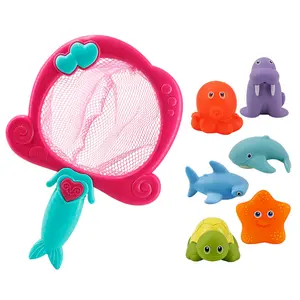 Baby Wasser Fisch Angeln Baby Bad Spielzeug Meerjungfrau Angeln Fisch Angeln Tier Temperatur Farbwechsel Teich Gummi Spielzeug