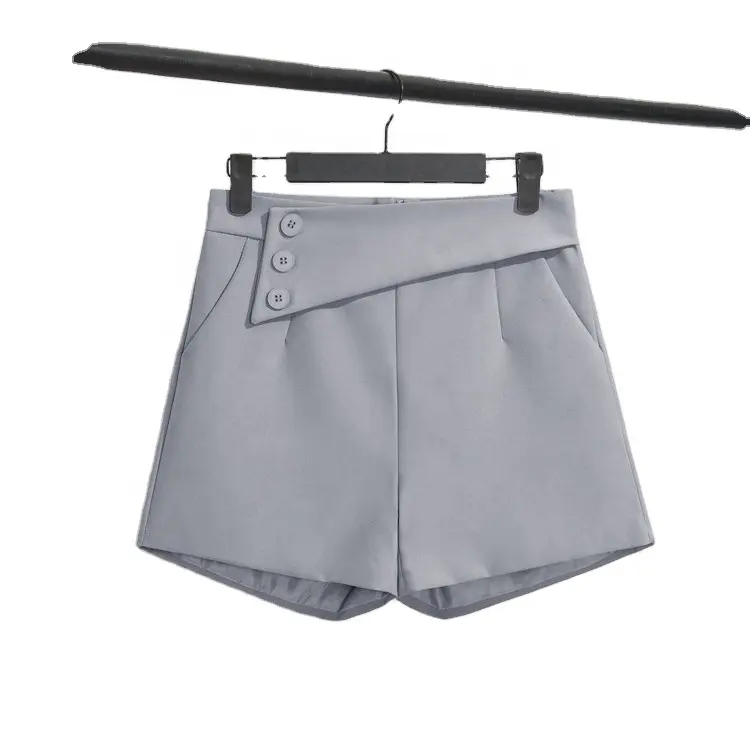 Pantalones cortos con botón y cremallera para mujer, Shorts sencillos de Color puro, gran oferta, 2023