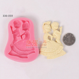 Alta calidad 3d chico chica muñeca silicona molde Fondant molde de la torta de la boda decoración molde de silicona Fondant - Product Image 2