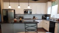 Set kabinet dapur lengkap gaya besar Modern, furnitur dapur pulau untuk Vila Dapur siap dirakit