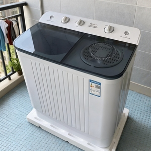 Lavatrice semi-automatica a doppio cestello da 12 kg, grande capacità, portatile, con funzione di lavaggio e centrifuga. - Product Image 1
