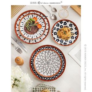 Ensemble de vaisselle en rotin, style européen, <span class=keywords><strong>Vintage</strong></span>, vaisselle, porcelaine, céramique - Product Image 1