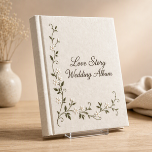 Album photo en lin style bohème, brodé à la main, scrapbook lavande, livre de souvenirs de mariage, couverture en tissu, porte-images, idée cadeau - Product Image 2