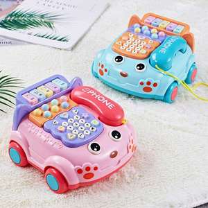 Juguete de Teléfono para Bebés, Teléfono Fijo de Dibujos Animados, Teléfono Inteligente Simulado con Función de Arrastre, Llamadas, Piano, Educación Temprana, Música, Aprendizaje, Juego de Golpear al Hámster - Product Image 3