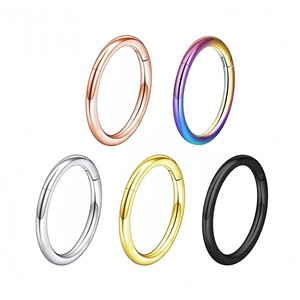 Stainless Steel Nose <b>Ring</b> Seamless Hoop Earring 8mm Daily Wear Body Jewelry Set - Product Image 3