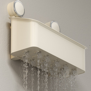 Yimijia Cosmetic Storage Box Rectangular Suction Mounted <b>Bathroom</b> <b>Shelf</b> Durable High Capacity Corner Mount - Product Image 4
