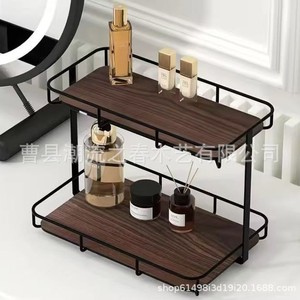 Wooden desktop storage <b>rack</b> <b>for</b> kitchen <b>spice</b> <b>jars</b> and tableware, bathroom vanity <b>rack</b> <b>for</b> essential oils and lotions - Product Image 4