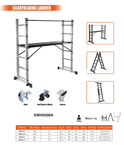 Escalera <span class=keywords><strong>de</strong></span> Andamio Industrial con Ruedas, Plataforma <span class=keywords><strong>de</strong></span> Trabajo <span class=keywords><strong>de</strong></span> Aluminio con Capacidad <span class=keywords><strong>de</strong></span> Carga <span class=keywords><strong>de</strong></span> 150 kg para Uso en Construcción y Taller - Product Image 6