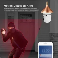 Caméra IP WiFi Panoramique 360° Couleur E27 720p, Caméra de Surveillance PTZ en Forme d'Ampoule E27