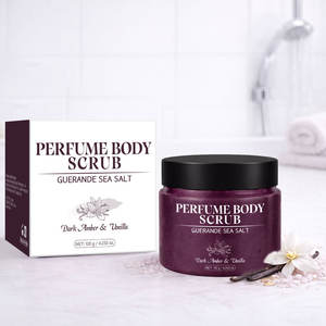 Gommage corporel minéral à l'extrait d'aloe vera, au sel de mer, parfum ambre noir et vanille, 120g - Product Image 1