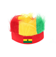 Perruque bandeau drapeau du Danemark, perruque synthétique colorée aux couleurs du drapeau national, casquette perruque pour supporters de football, idéale pour les événements sportifs et les fêtes.
