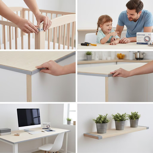 <span class=keywords><strong>Bande</strong></span> de protection de bord en <span class=keywords><strong>caoutchouc</strong></span> <span class=keywords><strong>autocollante</strong></span> en forme de U pour armoire, table, bureau, meubles, bricolage - Product Image 6