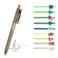 Stylo à bille créatif de style coréen Macaron, dessin animé coloré, renne de Noël, logo sportif promotionnel, encre multicolore 1,0 mm