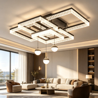 Plafonnier LED moderne de luxe, lampe de plafond géométrique carrée, décoration, éclairage domestique à intensité variable pour salon