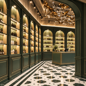 Meubles de présentation de parfums modernes, armoires murales personnalisées pour parfums, étagères LED pour boutique de luxe - Product Image 1