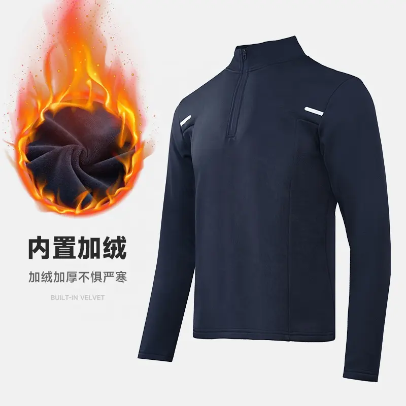 Wholesale Mens Performance Gym Golf Half Zip Sweatshirt Fleece Lined Plus Size Training Jackets Lightweight Jogging Jackets