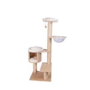 Long Large Faux Fur Climbing Gyms Banana Leaf <strong>Cat</strong> Tree <strong>Climber</strong> Modern - Product Image 1