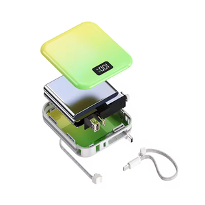 20000mAh 120W siêu nhanh sạc điện ngân hàng Gradient màu mini mỏng được xây dựng trong 2 cáp sạc di động cho iPhone Samsung - Product Image 2