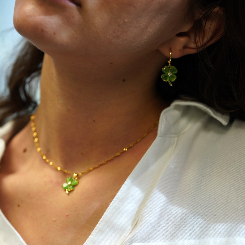 18k gold plated s925 silver zircon earrings