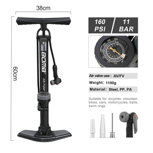 Pompe à vélo haute pression BOMB OEM/ODM, pompe à pied en acier avec manomètre, accessoires pour vélo - Product Image 2