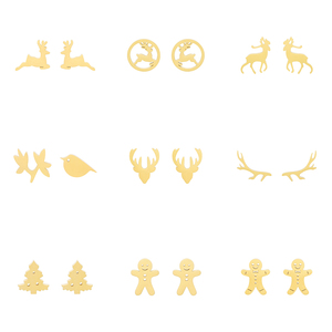 تعزيز وجه تجريدي فريد من الفولاذ المقاوم للصدأ أقراط مسمار للرجال والنساء - Product Image 5