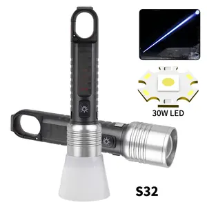 8 Modi Teleskop zoom 1000Lumen Taschenlampe 30W LED Halte clip Design Blitzlicht Typ C USB-Lade unterstützung Leistung