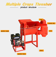 Batteuse à grains automatique fiable à essence pour usage domestique ferme nouvelles cultures blé soja millet composants de base moteur moteur