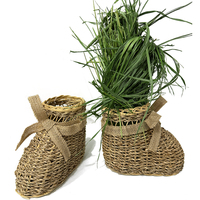 Jouet à mâcher en forme de botte pour lapins et cochons d'Inde – Aliment d'enrichissement naturel contre l'ennui pour petits animaux – Herbe de mer à mâcher