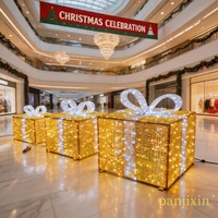Boîte cadeau 3D Père Noël avec lumière LED, étanche IP65, pour décoration extérieure et festive de Noël, Halloween et Nouvel An