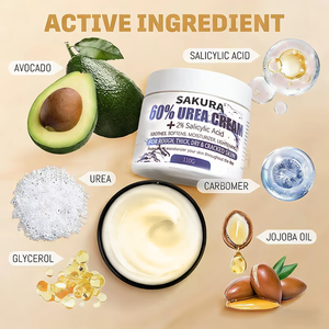 Crème à <span class=keywords><strong>l</strong></span>'<span class=keywords><strong>urée</strong></span> 60% + Acide salicylique 2% Crème pour les pieds Convient pour réparer les talons gercés, les cuticules et les peaux mortes - Product Image 5