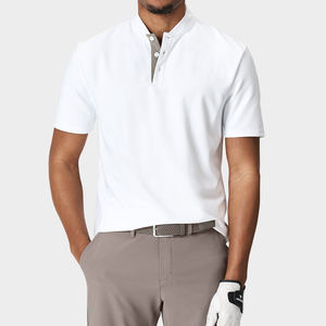 Suéter de Punto con Logotipo Bordado Personalizado, Camiseta de Manga Corta Azul Marino Oscuro, Polo de Cuello Revere 100% Algodón Tejido - Product Image 1