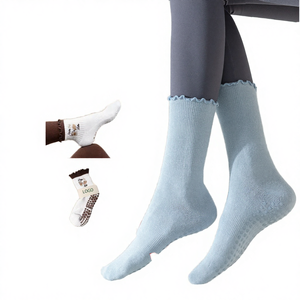 Custom Crew <b>Socks</b> Solid Color Cotton Breathable Logo Print Cuff For Adults Daily Casual Wear Autumn Season - Product Image 4