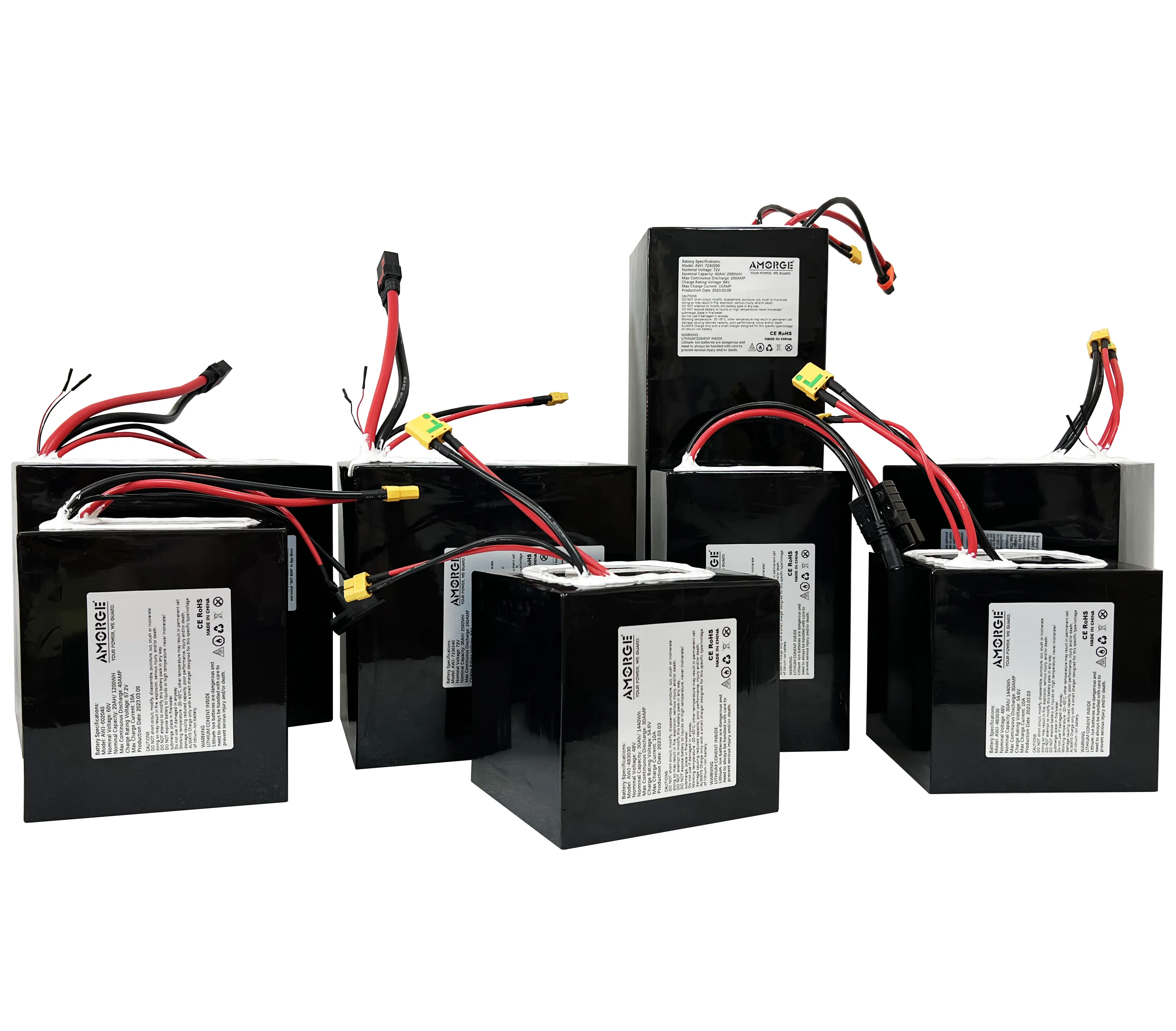 Аморж настраиваемый аккумулятор 72 В 24 ч 120AMP Электрический велосипед аккумуляторная батарея