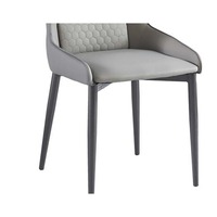 Chaise de salle à manger moderne à dossier haut, coussin rembourré en cuir PU, pieds en métal, pour restaurant et banquet