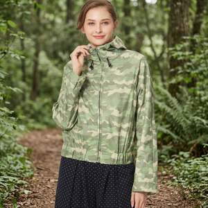 ODM Windbreaker Style Raglan Sleeves <b>Waterproof</b> Hooded Short <b>Coat</b> Women - Product Image 1