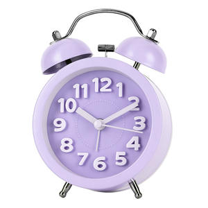 Despertador de PVC con luz nocturna silenciosa para niños para dormitorio y estudiantes, bonito reloj despertador de PVC con campana de Metal para niños, silencioso - Product Image 4