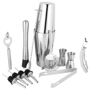 Ensemble de shaker <span class=keywords><strong>à</strong></span> cocktails professionnel de qualité supérieure, en acier inoxydable 304, poli, écologique, réutilisable, pour barman - Product Image 3