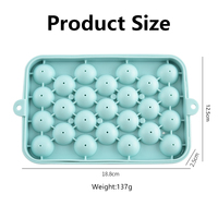 Moule à glaçons rond de qualité supérieure à 25 cavités, facile à démouler, pour bar à domicile, bacs à glaçons sphériques en silicone