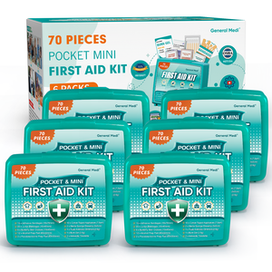 일반 Medi 미니 휴대용 6 in 1 홈 오피스 자동차 학교를위한 70 PC 용품 플라스틱 응급 처치 키트 - Product Image 1