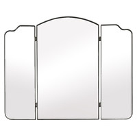 Stainless Steel Three-Fold Bathroom Mirror Hover Folding Feng Shui Mirror Desktop Dressing Mirror Wall Decorative Mirror