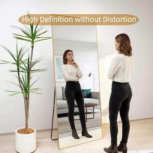 GKMZCGT Full Length <b>Mirror</b> 56x21 Inches <b>Rectangular</b> Aluminum Frame <b>Wall</b> Mountable Tempered Glass Modern Design For Home Use - Product Image 4