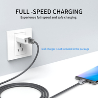Kabel Data Usb Mikro, Kabel Data Usb Mikro, Nilon Kepang Kecepatan Tinggi 1M untuk Ponsel Pintar Android