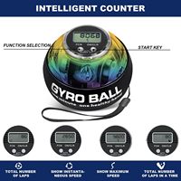 Ejercitador de Mano con Bola de Torque, Entrenador de Fuerza de Agarre, Bola Giratoria de Arranque Automático para Fortalecer la Muñeca, Luces LED, Pantalla Digital, Plástico