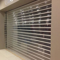Porte de volet à bande droite en cristal transparent volet roulant transparent lave-auto magasin de beauté PC porte de volet roulant