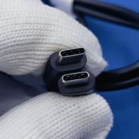 Cable de Datos TPE Blindado de Doble Puerto Tipo-C, 1.8m-3A 60W, Carga Rápida PD, para Teléfonos Móviles y Bancos de Energía
