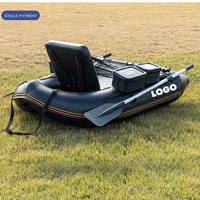 Bateau pneumatique de pêche en PVC avec sangles réglables/règle de mesure du poisson/sac de transport