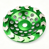 Disque diamanté soudé de 7 po (180 mm), qualité professionnelle, pour le meulage du béton des sols et des murs, utilisation à sec ou à l'eau