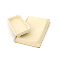 Cajas de Pulpa de Bambú 100% Degradables para Alimentos, Adecuadas para Llevar Comida, Aperitivos, Ensaladas y Alimentos para Fitness
