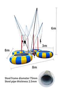 2025 phong cách mới vui chơi giải trí thiết bị 4 người Inflatable Bungee nhảy với Trailer Trampoline trên bán - Product Image 5