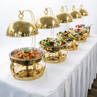 Catering-Buffet-Restaurantausrüstung Luxuriöser Eleganter Schwarzer Chafing Dish Runde Hängende Chafing Dishes für Hotel und Hochzeit